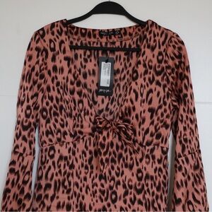NWT Nasty Gal Pink Leopard Dress size 6